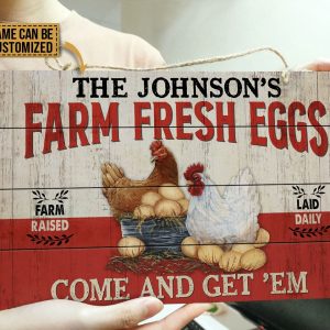 Personalized Chicken Farm Fresh Eggs Customized Wood Rectangle Sign 3 Personalized Chicken Farm Fresh Eggs Customized Wood Rectangle Sign 3