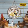 Personalized Chicken Farm House People Tolerated Customized Wood Circle Sign