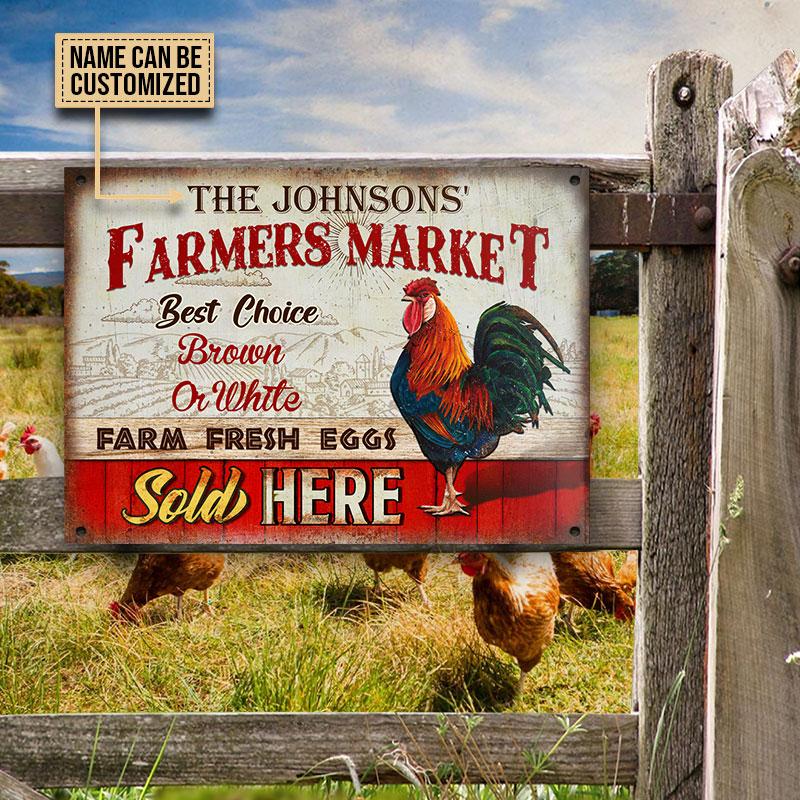 Personalized Chicken Farmers Market Customized Classic Metal Signs