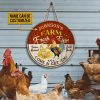Personalized Chicken Fresh Eggs Customized Wood Circle Sign
