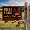 Personalized Chicken Fresh Eggs Laid Daily Customized Classic Metal Signs