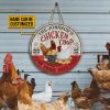Personalized Chicken Happy Hens Fresh Eggs Daily Customized Wood Circle Sign