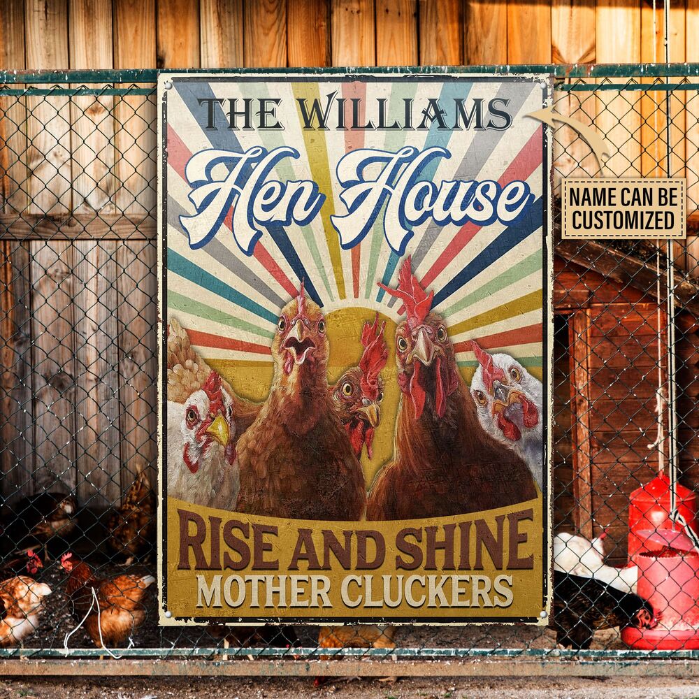 Personalized Chicken Hen House Customized Classic Metal Signs