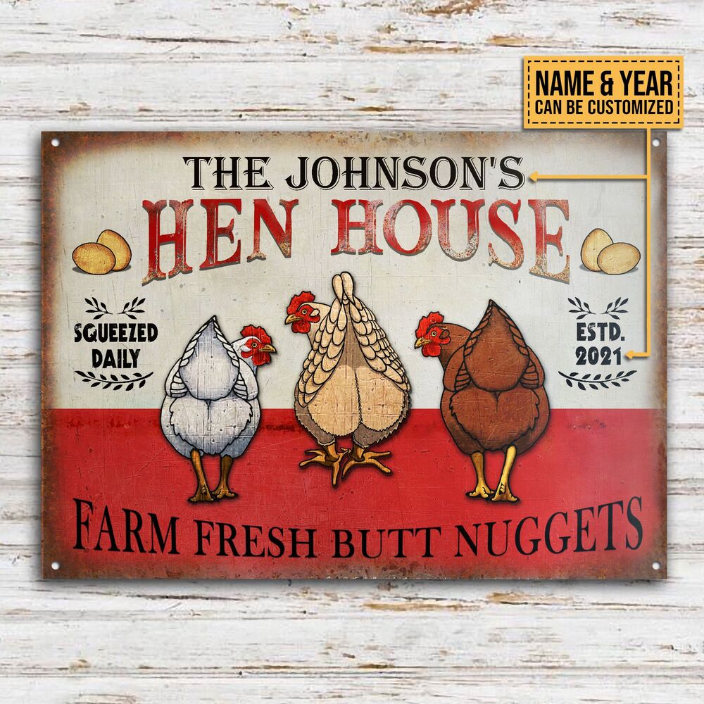 Personalized-Chicken-Hen-House-Nuggets-Customized-Classic-Metal-Signs-2 Personalized Chicken Hen House Nuggets Customized Classic Metal Signs 2