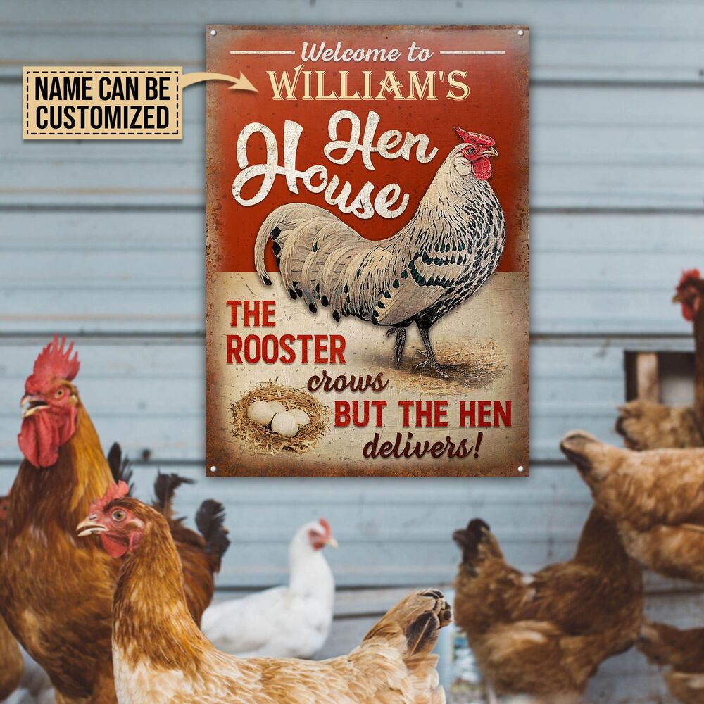 Personalized Chicken The Rooster Crows Customized Classic Metal Signs