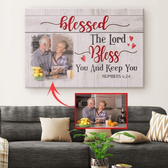 Personalized Christian Gifts The Lord Bless You And Keep You Numbers 624 Photo Canvas Wall Art 1