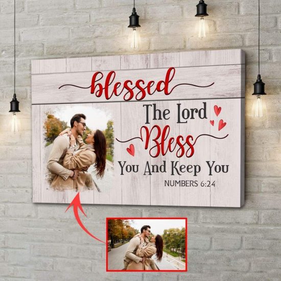 Personalized Christian Gifts: The Lord Bless You And Keep You Numbers 6:24 Photo Canvas Wall Art