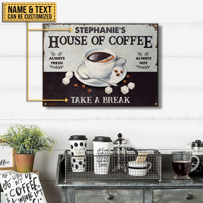 Personalized Coffee House Of Coffee Customized Classic Metal Signs