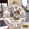 Personalized Cowboy Cowgirl Live Here Customized Wood Circle Sign