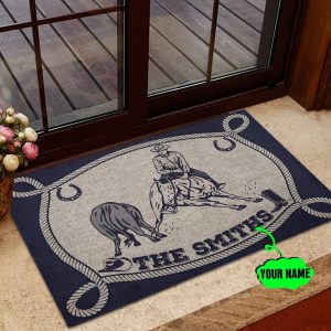 Personalized Cutting Horse Custom Name Doormat Welcome Mat