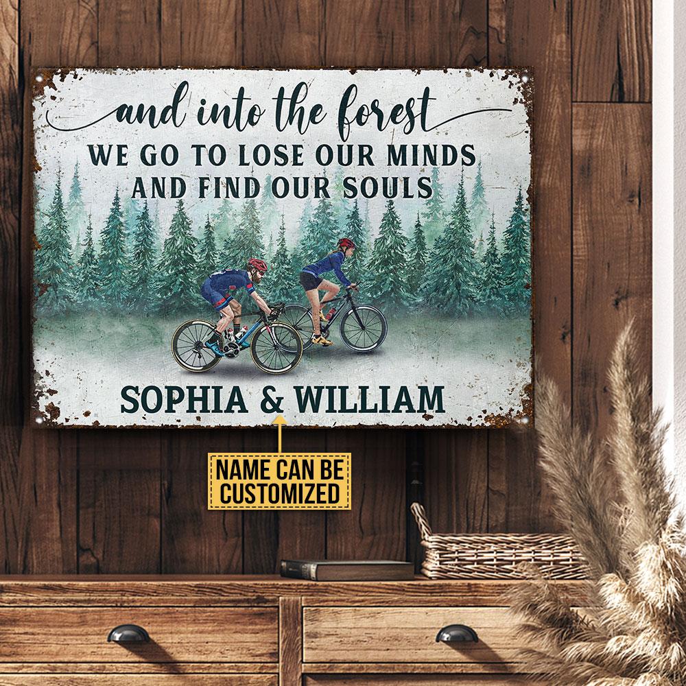 Personalized Cycling Find Our Souls Customized Classic Metal Signs