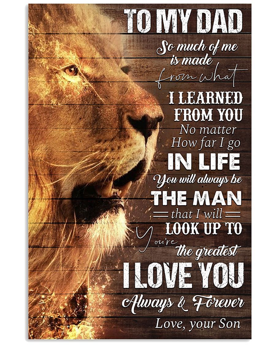 Personalized-Dad-Canvas-Best-Gift-For-Fathers-Day-To-My-Dad-So-Much-Of-Me-Is-Made-From-What-I-Learned-Lion-King-Canvas Personalized Dad Canvas