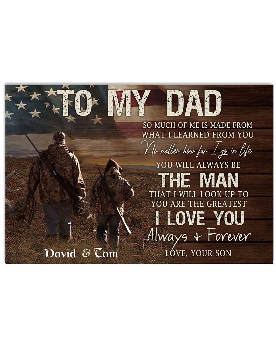 Personalized-Dad-Canvas-Gift-For-Dad-From-Son-Best-Gift-For-Fathers-Day-To-My-Dad-So-Much-Of-Me-Hunting-Canvas Personalized Dad Canvas