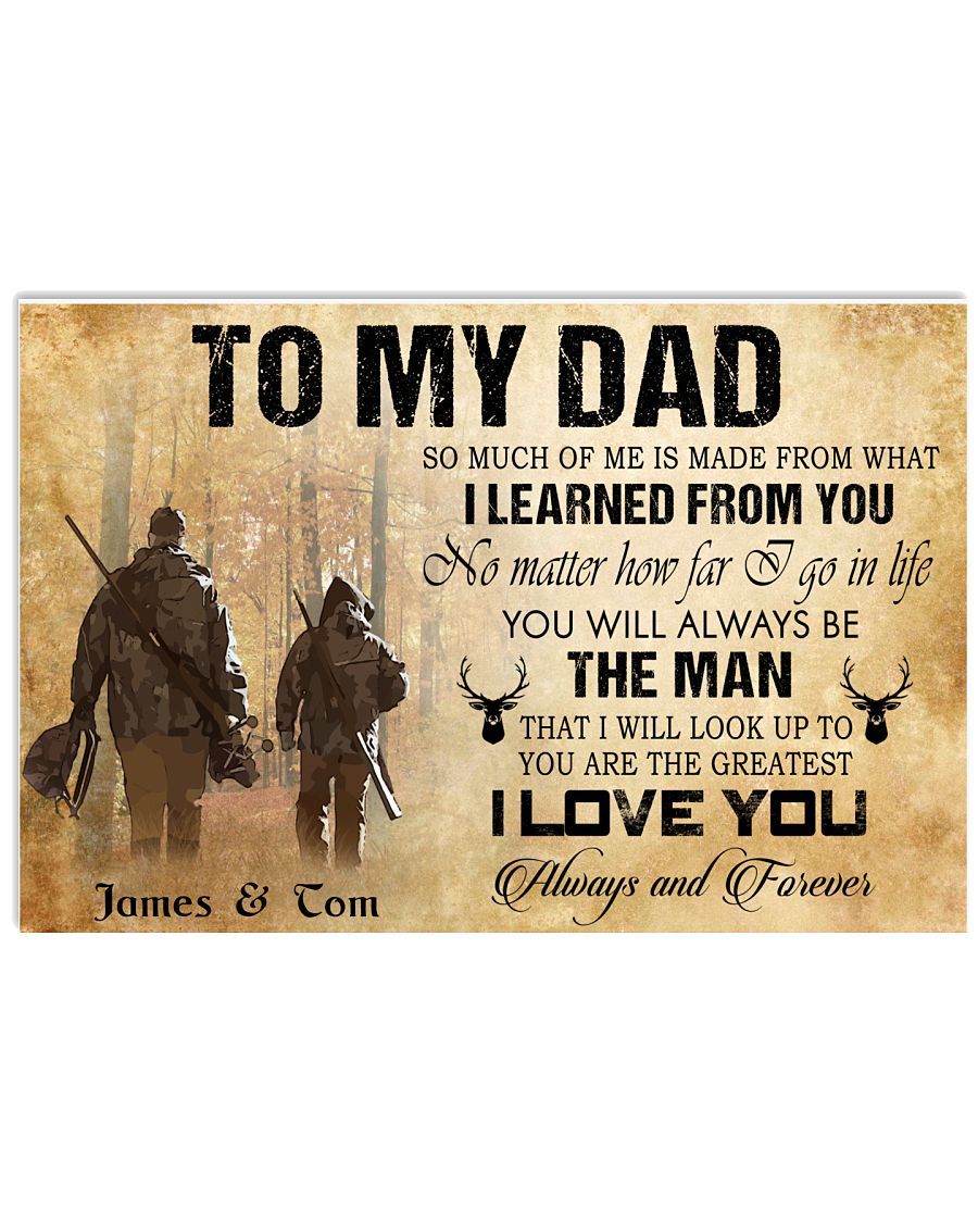 Personalized-Dad-Canvas-Gift-For-Dad-From-Son-Fathers-Day-Gift-To-My-Dad-So-Much-Of-Me-Hunting-Canvas Personalized Dad Canvas