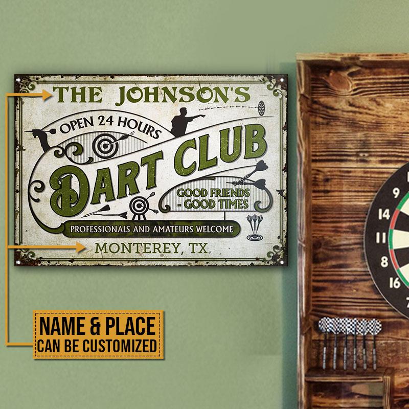 Personalized Dart Club Professionals And Amateurs Custom Classic Metal Signs