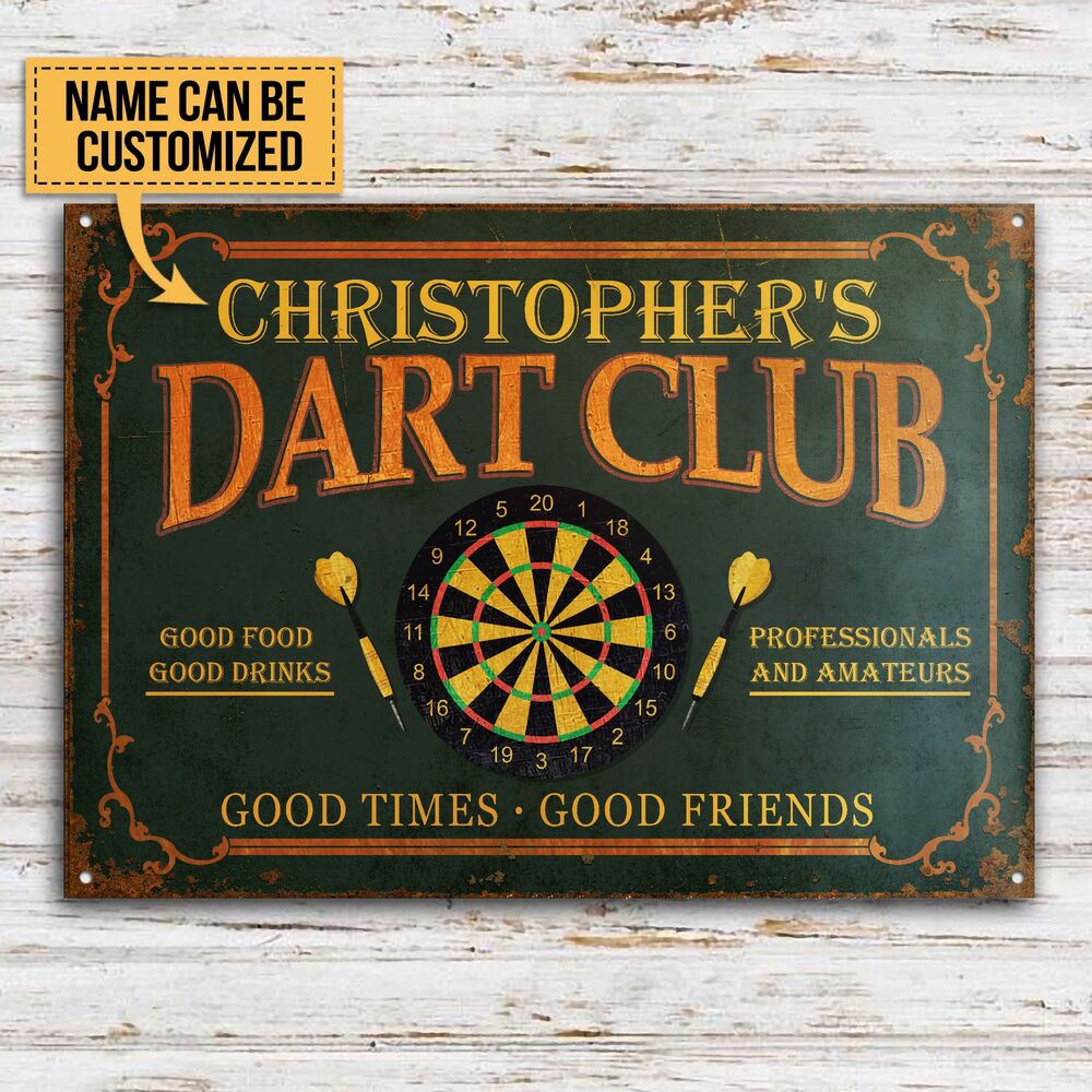 Personalized-Darts-Club-Good-Times-Good-Friends-Customized-Classic-Metal-Signs-2 Personalized Darts Club Good Times Good Friends Customized Classic Metal Signs 2