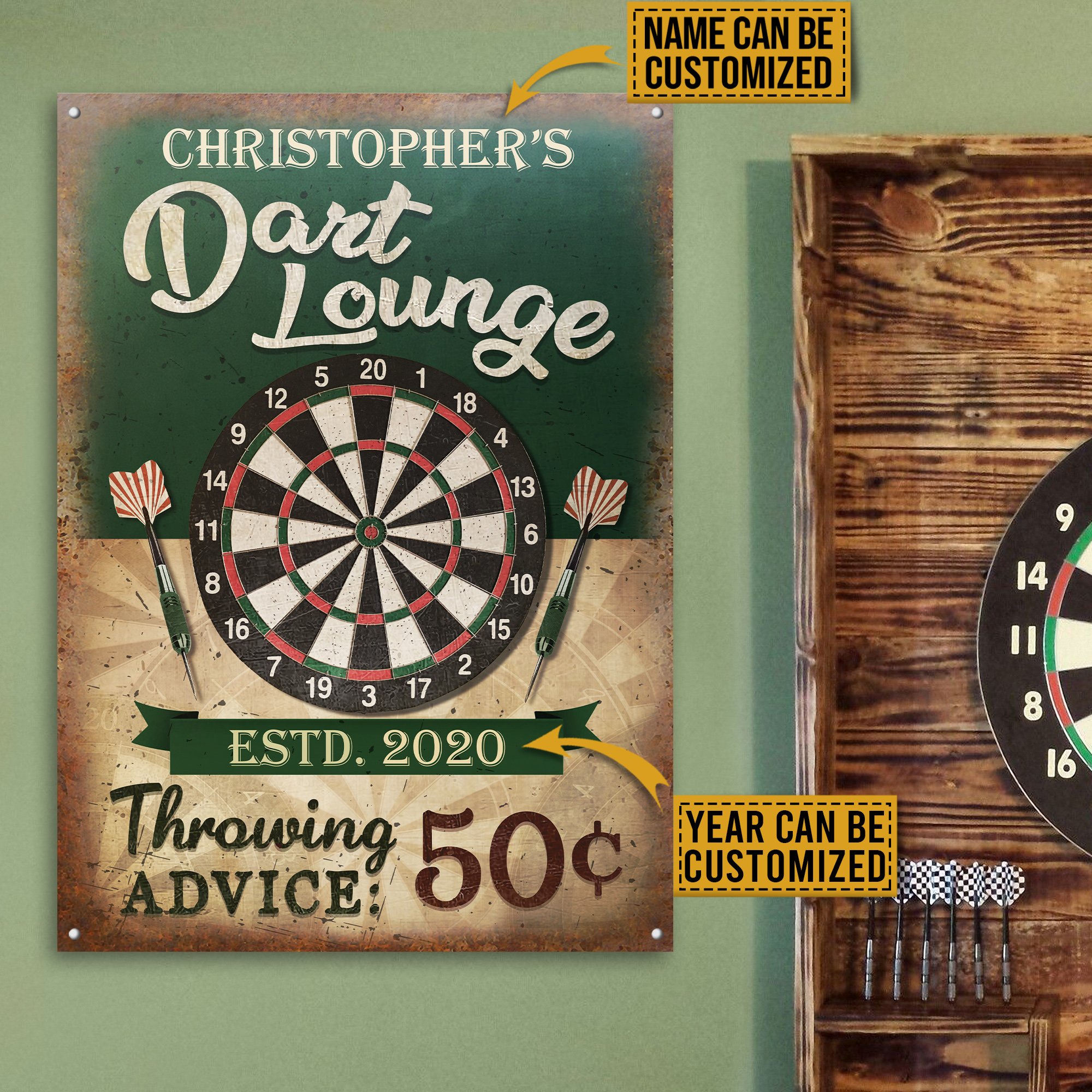 Personalized Darts Throwing Advice Customized Classic Metal Signs - Teehall