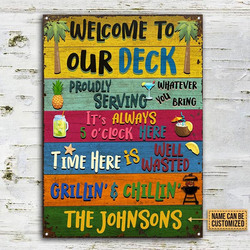Personalized-Deck-Grillin-and-Chillin-Custom-Classic-Metal-Signs-2 Personalized Deck Grillin and Chillin Custom Classic Metal Signs 2