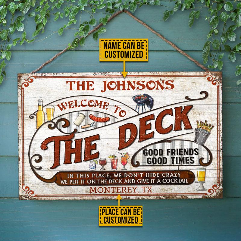 Personalized Deck Grilling Red Don't Hide Crazy Custom Wood Rectangle Sign