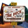 Personalized Deck Grilling Red Happy Hour Custom Classic Metal Signs