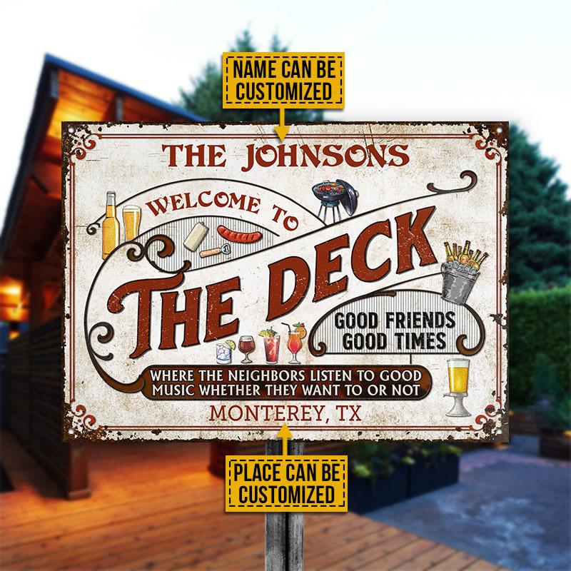 Personalized Deck Grilling Red Listen To The Good Music Custom Classic Metal Signs