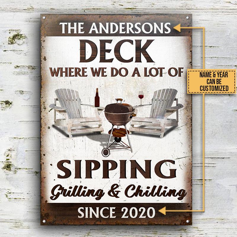 Personalized-Deck-Sipping-Grilling-Custom-Classic-Metal-Signs-2 Personalized Deck Sipping Grilling Custom Classic Metal Signs 2