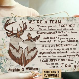 Personalized Deer Pallet Were A Team Customized Wood Rectangle Sign 2 scaled