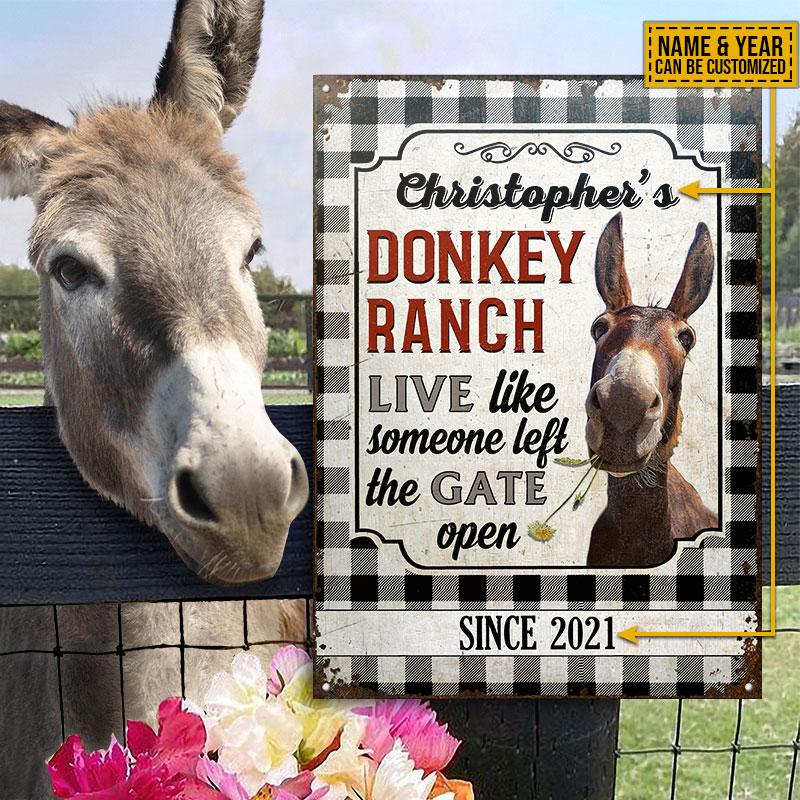 Personalized Donkey Ranch Live Like Customized Classic Metal Signs