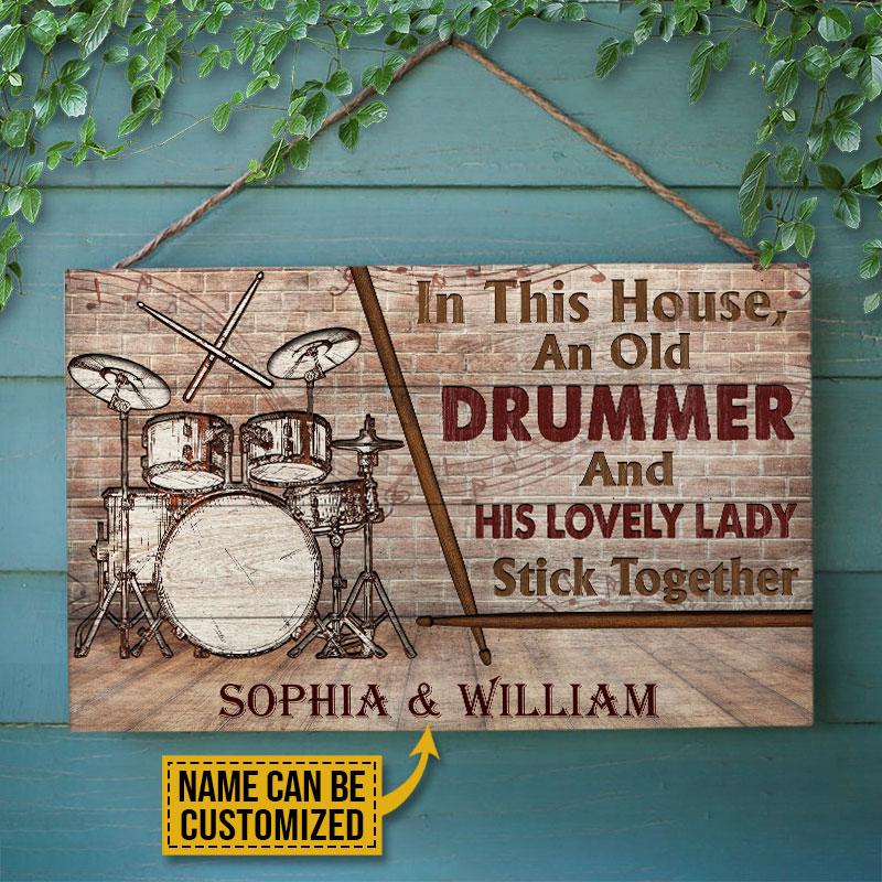 Personalized-Drum-Old-Couple-In-This-House-Customized-Wood-Rectangle-Signs Personalized Drum Old Couple In This House Customized Wood Rectangle Signs