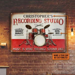 Personalized Drum What Feelings Sound Like Customized Classic Metal Signs