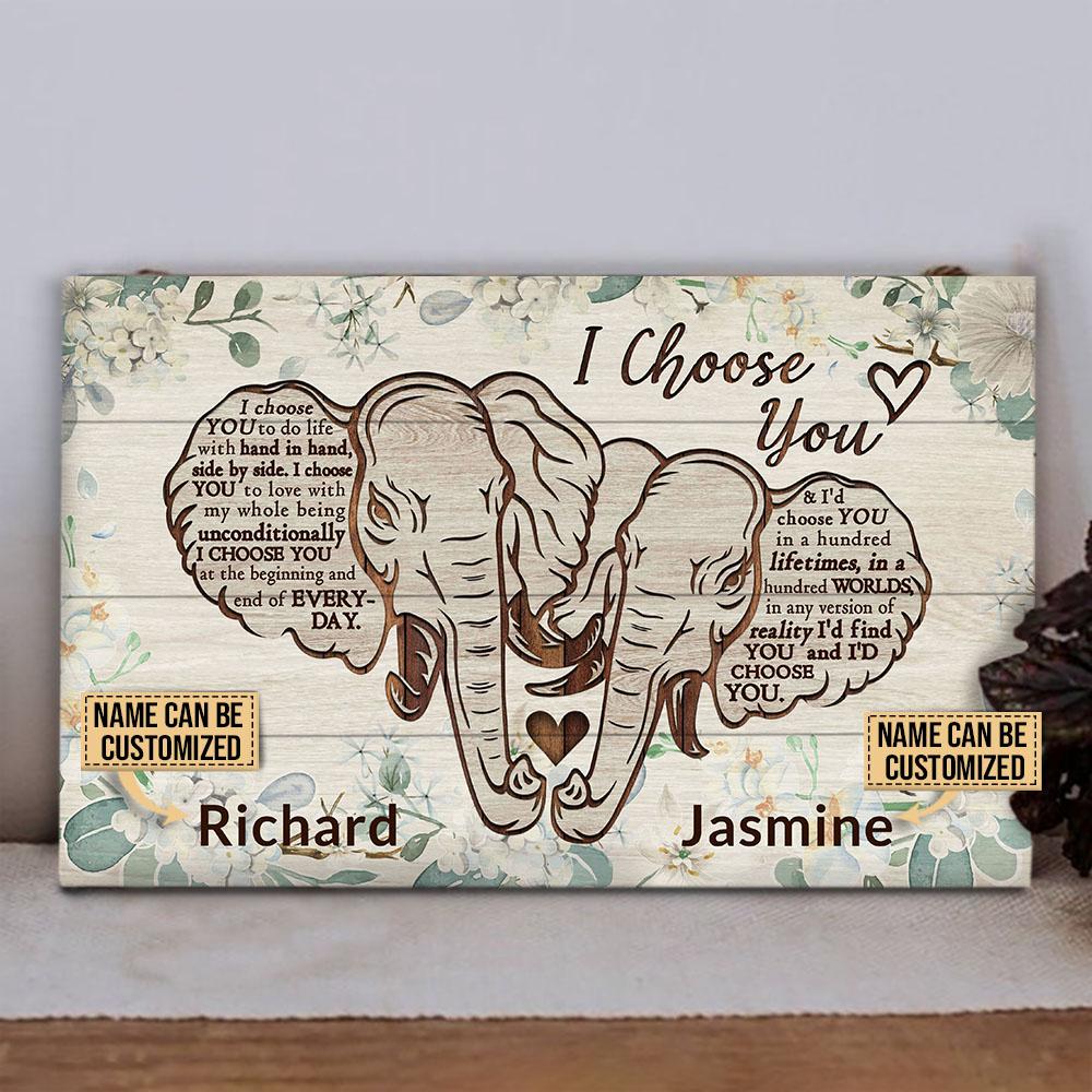 Personalized Elephant I Choose You Customized Wood Rectangle Sign 1