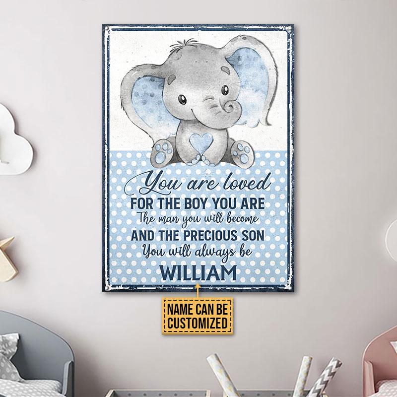 Personalized Elephant You Are Loved Customized Classic Metal Signs
