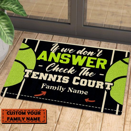 Personalized Family Tennis Lover Custom Name Doormat Welcome Mat