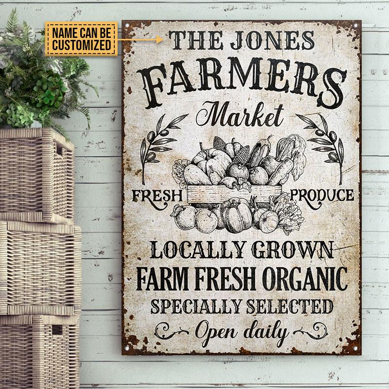 Personalized Farm Farmers Market Fresh Organic Customized Classic Metal Signs
