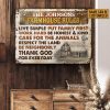 Personalized Farm Farmhouse Rules Live Simple Customized Classic Metal Signs