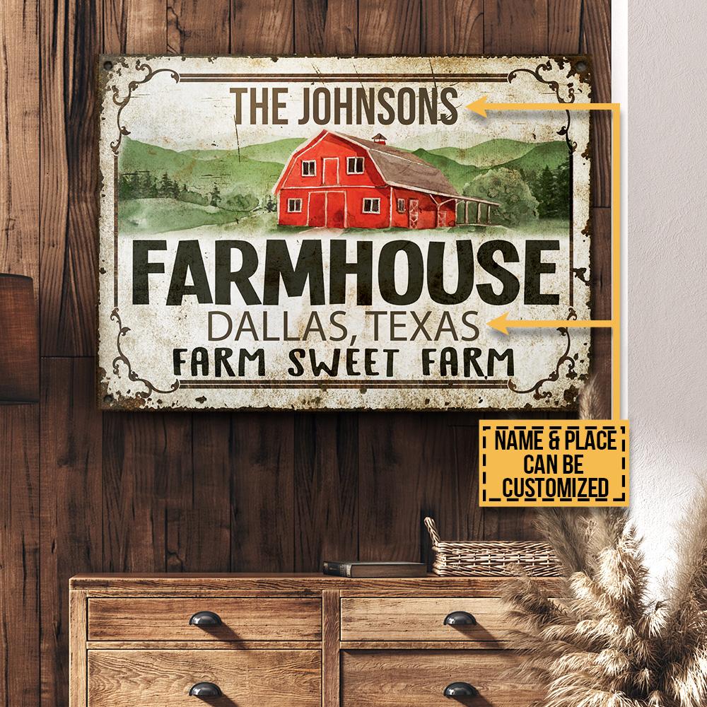 Personalized Farm Farmhouse Sweet Farm Customized Classic Metal Signs