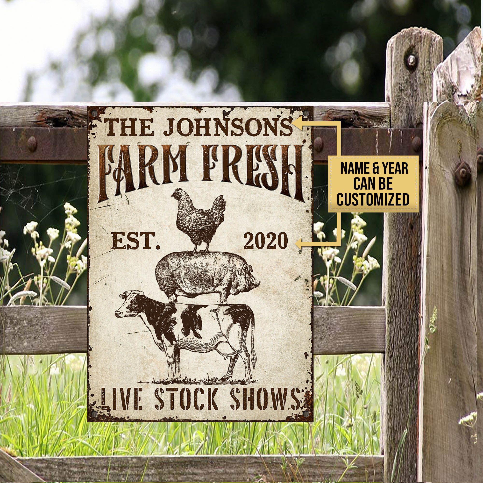 Personalized Farm Live Stock Shows Customized Classic Metal Signs