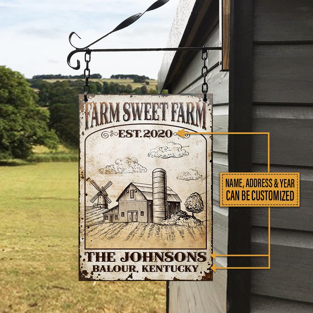 Personalized Farm Sweet Farm Customized Classic Metal Signs