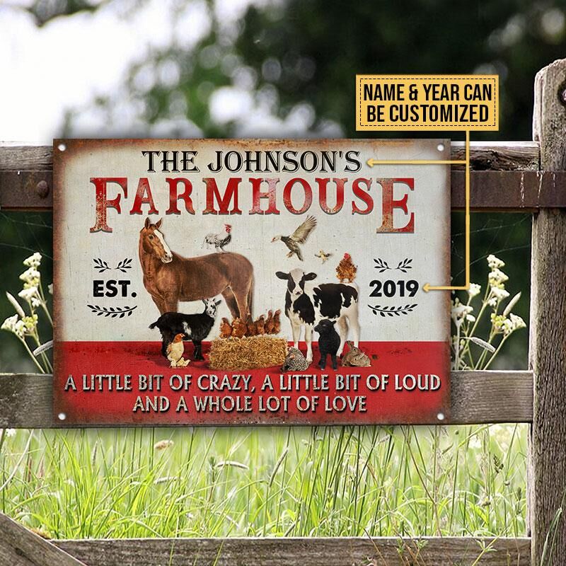 Personalized Farmhouse A Little Bit Of Customized Classic Metal Signs