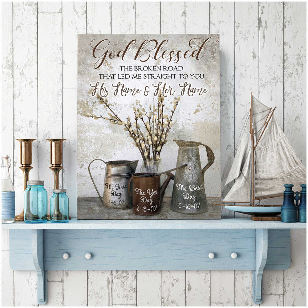 Personalized-Farmhouse-Decoration-And-Pussy-Willow-God-Blessed-The-Broken-Road-Custom-Name-And-Date-Farmhouse-Canvas-Prints-Wall-Art-Decor-1 Personalized Farmhouse Decoration And Pussy Willow God Blessed The Broken Road Custom Name And Date Farmhouse Canvas Prints Wall Art Decor 1
