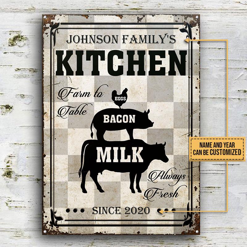 Personalized-Farmhouse-Kitchen-Farm-To-Table-Custom-Classic-Metal-Signs-2 Personalized Farmhouse Kitchen Farm To Table Custom Classic Metal Signs 2