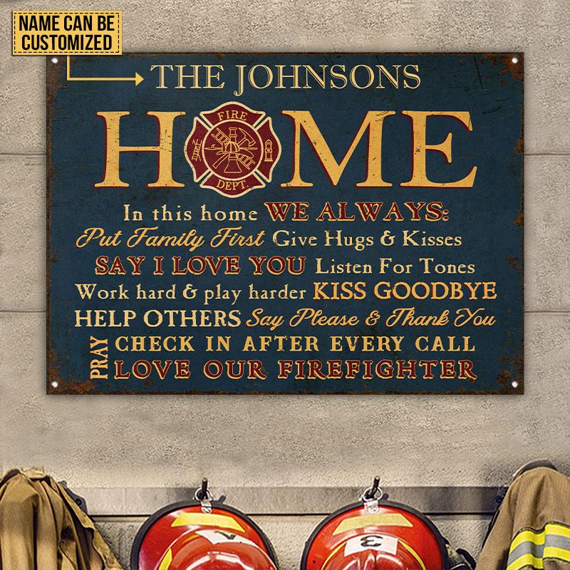 Personalized Firefighter Home Customized Classic Metal Signs