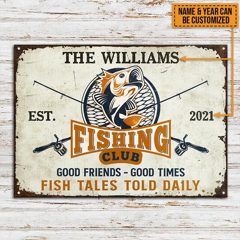 Personalized-Fish-Tales-Told-Daily-Custom-Classic-Metal-Signs-2 Personalized Fish Tales Told Daily Custom Classic Metal Signs 2