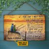 Personalized Fishing Couple Art The Day I Met You Customized Wood Rectangle Sign