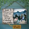 Personalized Fishing Couple I Want To Customized Wood Rectangle Sign
