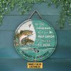 Personalized Fishing Couple To The Lake And Back Customized Wood Circle Sign