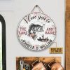 Personalized Fishing I Love You Customized Wood Circle Sign