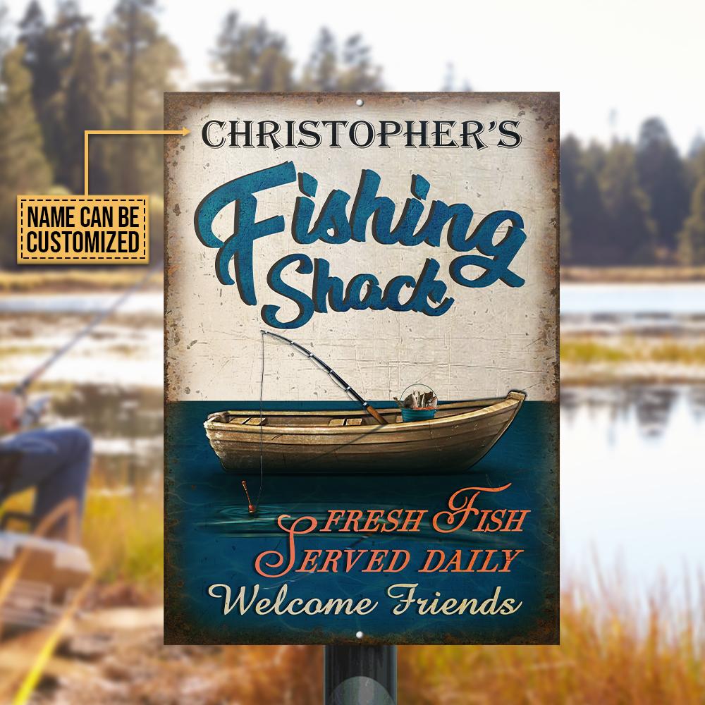 Personalized Fishing Shack Welcome Customized Classic Metal Signs