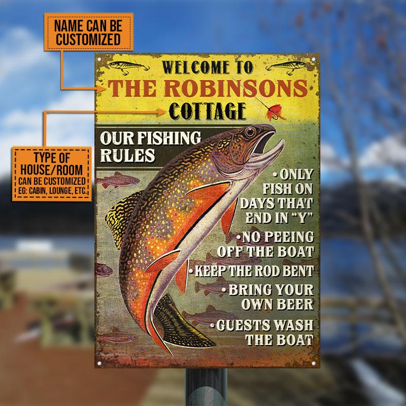 Personalized Fishing Trout Only Fish On Customized Classic Metal Signs