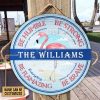 Personalized Flamingo Be Flamazing Customized Wood Circle Sign